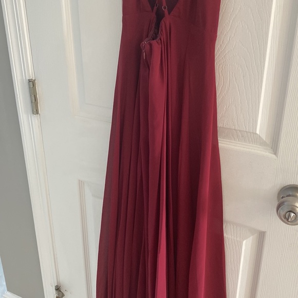 Lulu’s • Mythical Kind of Love Wine Red Maxi Dress perfect fall wedding attire - Picture 9 of 15